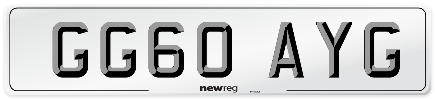 GG60 AYG Number Plate from New Reg